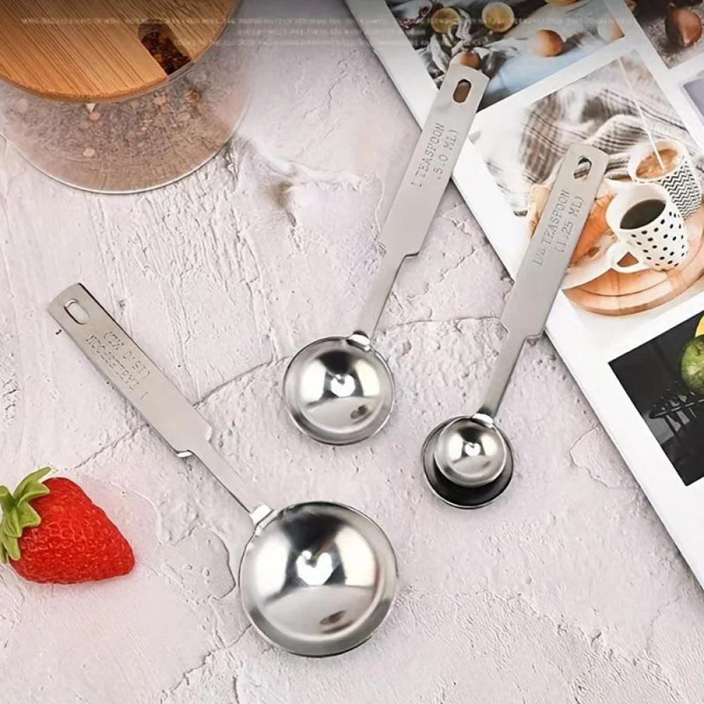 Stainless Steel Measuring Spoons and Measuring Cups Kitchen Tools for Drying and Liquid Ingredients Cooking and Baking Categories Measuring Spoons Measuring Cups Scale Bowls – Durable Stainless Steel Construction for Streamlined Everyday Routines
