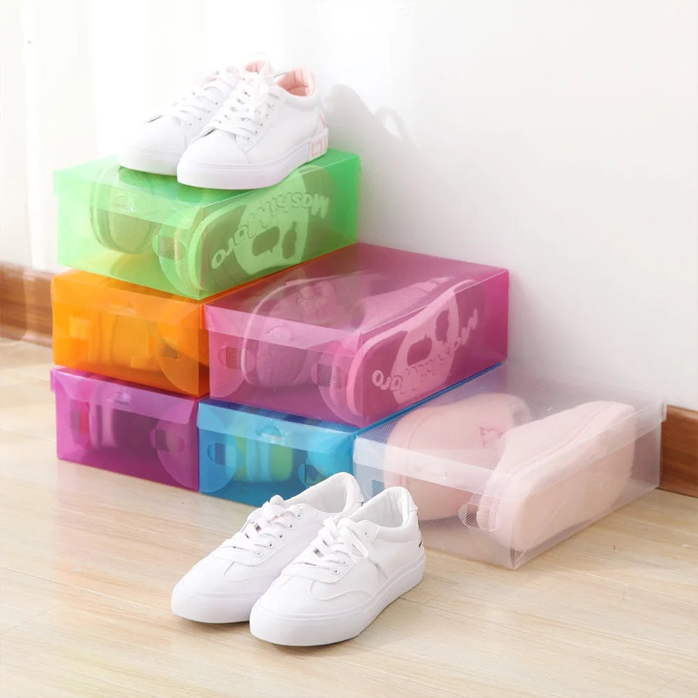 12 PCS Shoes Boxes Transparent Shoes Cases Plastic Storage Box Shoes Container for Home Shop 28x18x10cm – Clear-View Organization for Streamlined Everyday Routines