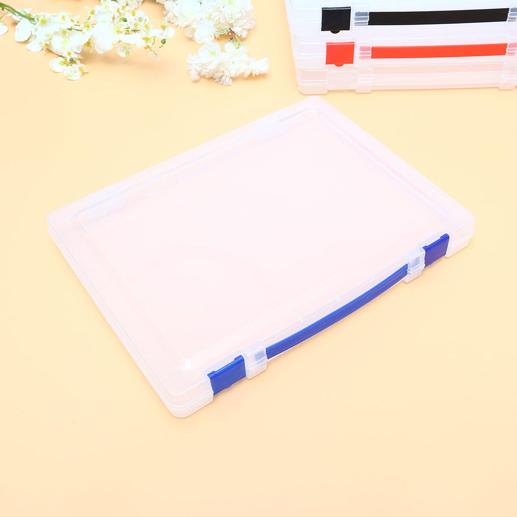 Transparent Storage Box Clear Plastic Document Paper Filling File Case Portable Ducoment Storage Holder with Blue Buckle – Everyday Household Format for Streamlined Everyday Routines