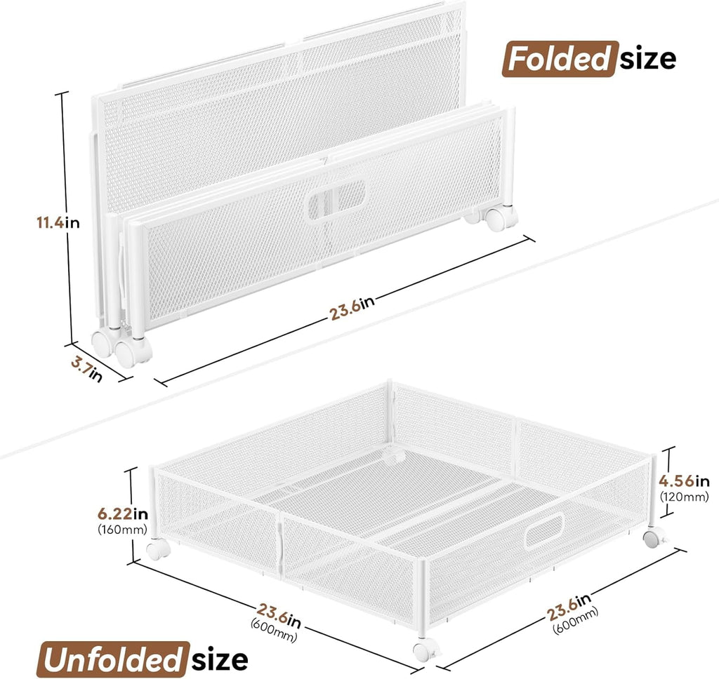 Under Bed Storage Containers with Wheels - Shoe Storage Organizer Drawer Tool-free Assembly Metal Underbed Storage Containers for Bedroom Clothes Shoes Blankets - 2Pack – Everyday Household Format for Streamlined Everyday Routines