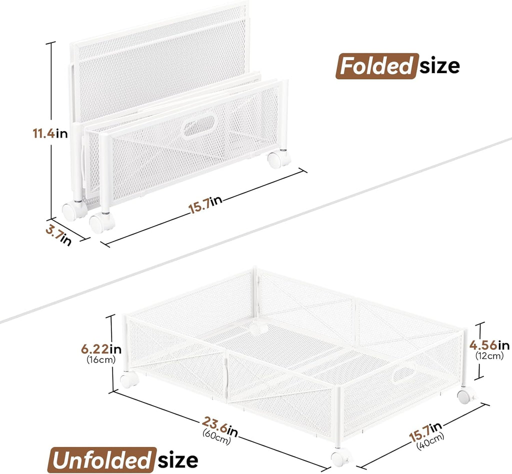 Under Bed Storage Containers with Wheels Under Bed Shoe Storage Organizer Drawer Tool-free Assembly Metal Storage Containers for Bedroom Clothes Shoes Blankets -2PCK – Multiroom Organization Format for Streamlined Everyday Routines