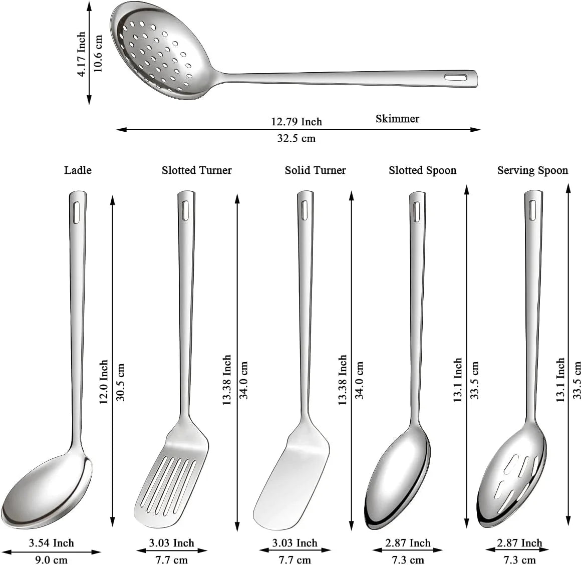 Kitchen Utensils Set 6pcs Stainless Steel Cooking Utensils Set Heavy Duty Kitchen Tools Spatulas Set Home Essentials Kitchen Gadgets Accessories – Durable Stainless Steel Construction for Streamlined Everyday Routines