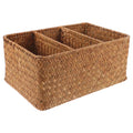 Straw Desktop Storage Box Pantry Basket Bins Hamper for Shelves with Lid Chocolate – Secure Lid Design for Streamlined Everyday Routines