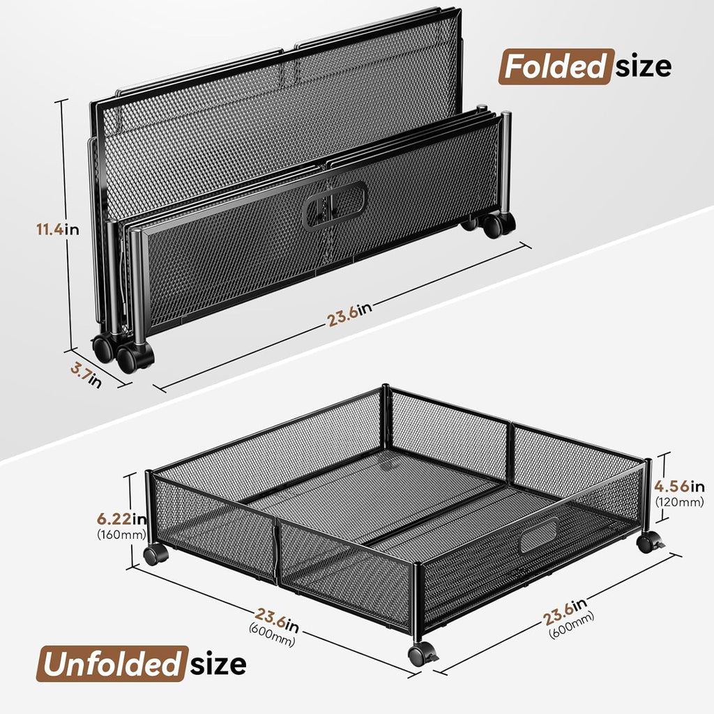 Under Bed Storage Containers with Wheels - Shoe Storage Organizer Drawer Tool-free Assembly Metal Underbed Storage for Bedroom Clothes Shoes Blankets - 2Pack – Everyday Household Format for Streamlined Everyday Routines