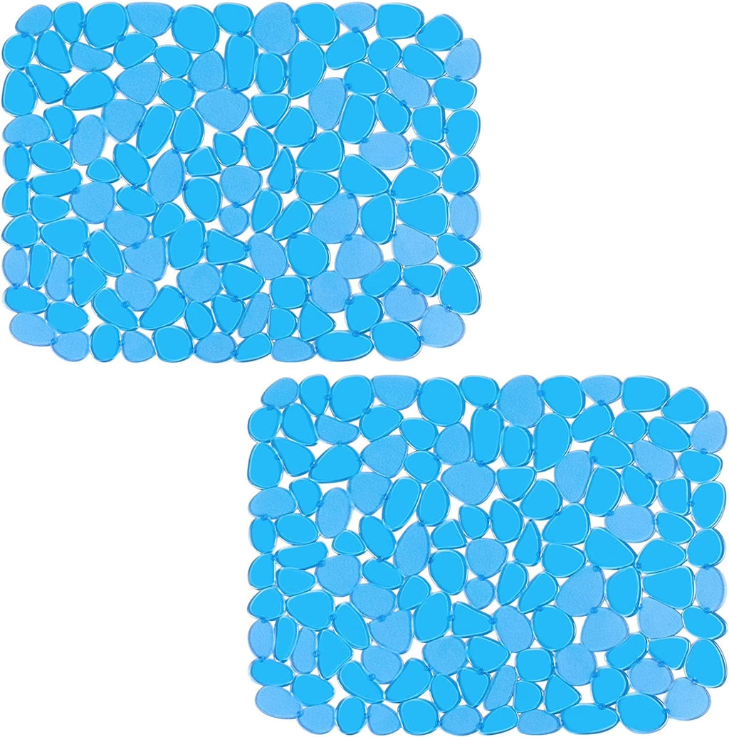 Bligli Pebble Sink Mat 2-Pack - PVC Kitchen Protector for Stainless Steel/Ceramic Dish Drying Mat for Dishes 15.7" x 11.8" Blue – Durable Stainless Steel Construction for Streamlined Everyday Routines
