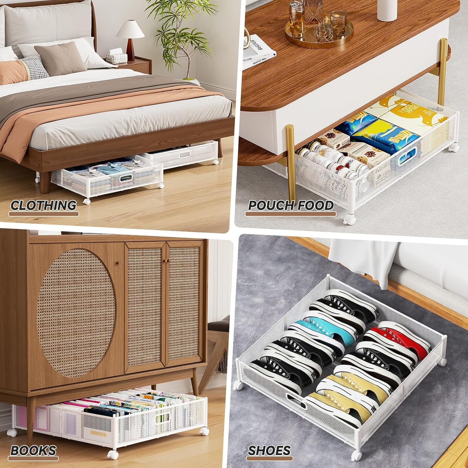 Under Bed Storage Containers with Wheels - Shoe Storage Organizer Drawer Tool-free Assembly Metal Underbed Storage Containers for Bedroom Clothes Shoes Blankets - 2Pack – Everyday Household Format for Streamlined Everyday Routines