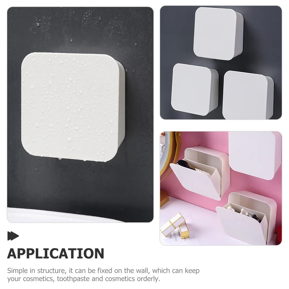 2 Pcs Wall-mounted Boxes Small Apartment Storage Box 14x5.5x14cm White – Space-Saving Hanging Design for Streamlined Everyday Routines