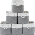 13 x 13 Inch Cube Storage Bins 6 Pack Extra Large Collapsible Fabric Storage Bin with Ropes Foldable Storage Cubes for Home (White & Beige-13"x13"x13") – Foldable Space-Saving Design for Streamlined Everyday Routines