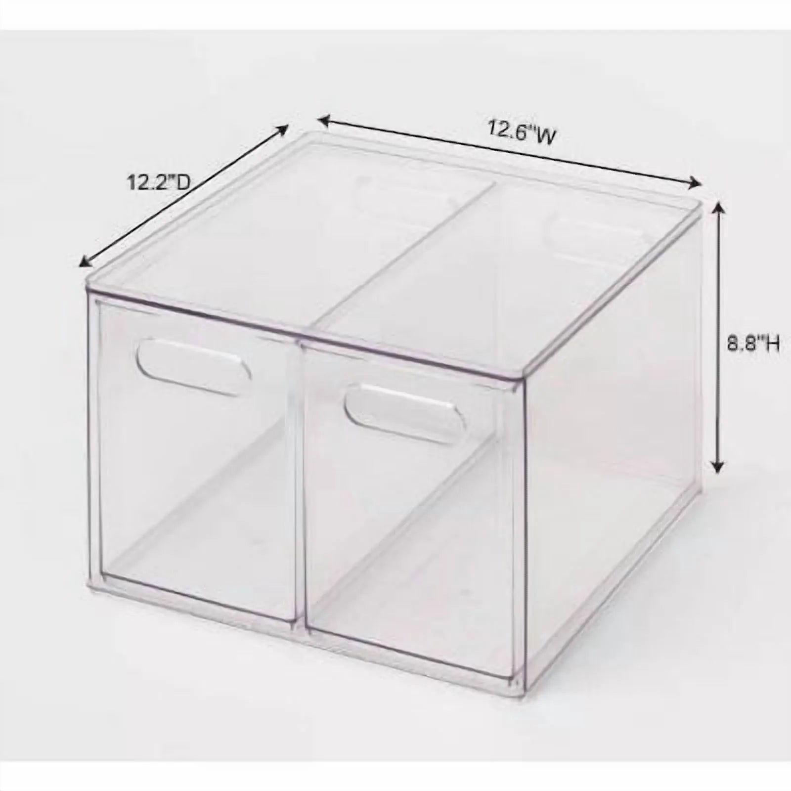 All Purpose 2 Drawer Storage ClearAcrylic Utility Bins,1352 Volume,H 12.6D 12.2 – Practical Home Organization for Streamlined Everyday Routines