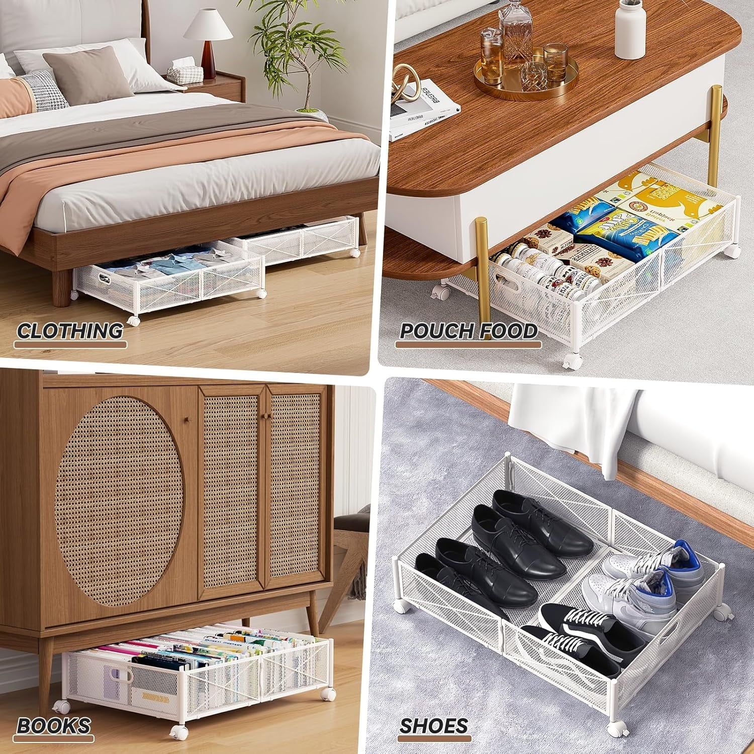 Under Bed Storage Containers with Wheels Under Bed Shoe Storage Organizer Drawer Tool-free Assembly Metal Storage Containers for Bedroom Clothes Shoes Blankets -2PCK – Everyday Household Format for Streamlined Everyday Routines