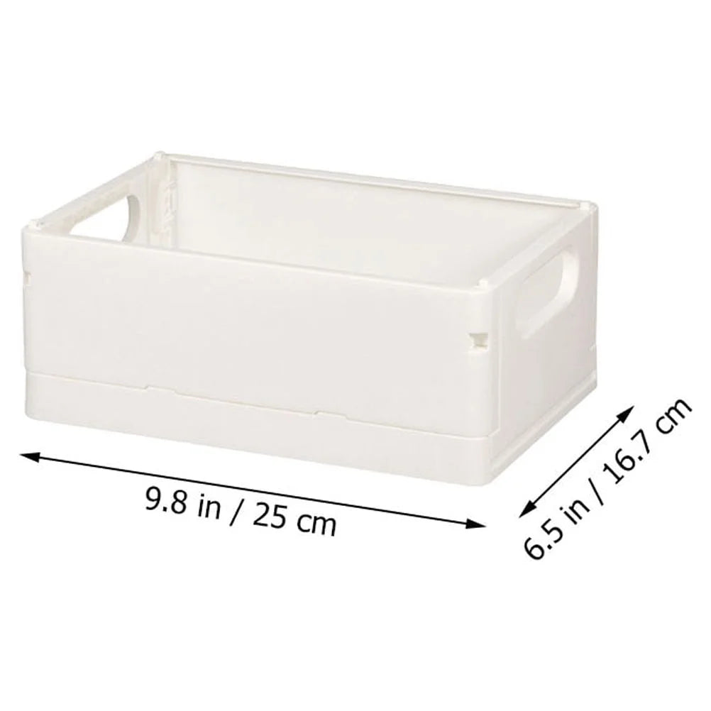 2pcs Household Storage Box Storage Organizer Box Foldable Box Plastic Desktop Makeup Storage Case – Foldable Space-Saving Design for Streamlined Everyday Routines