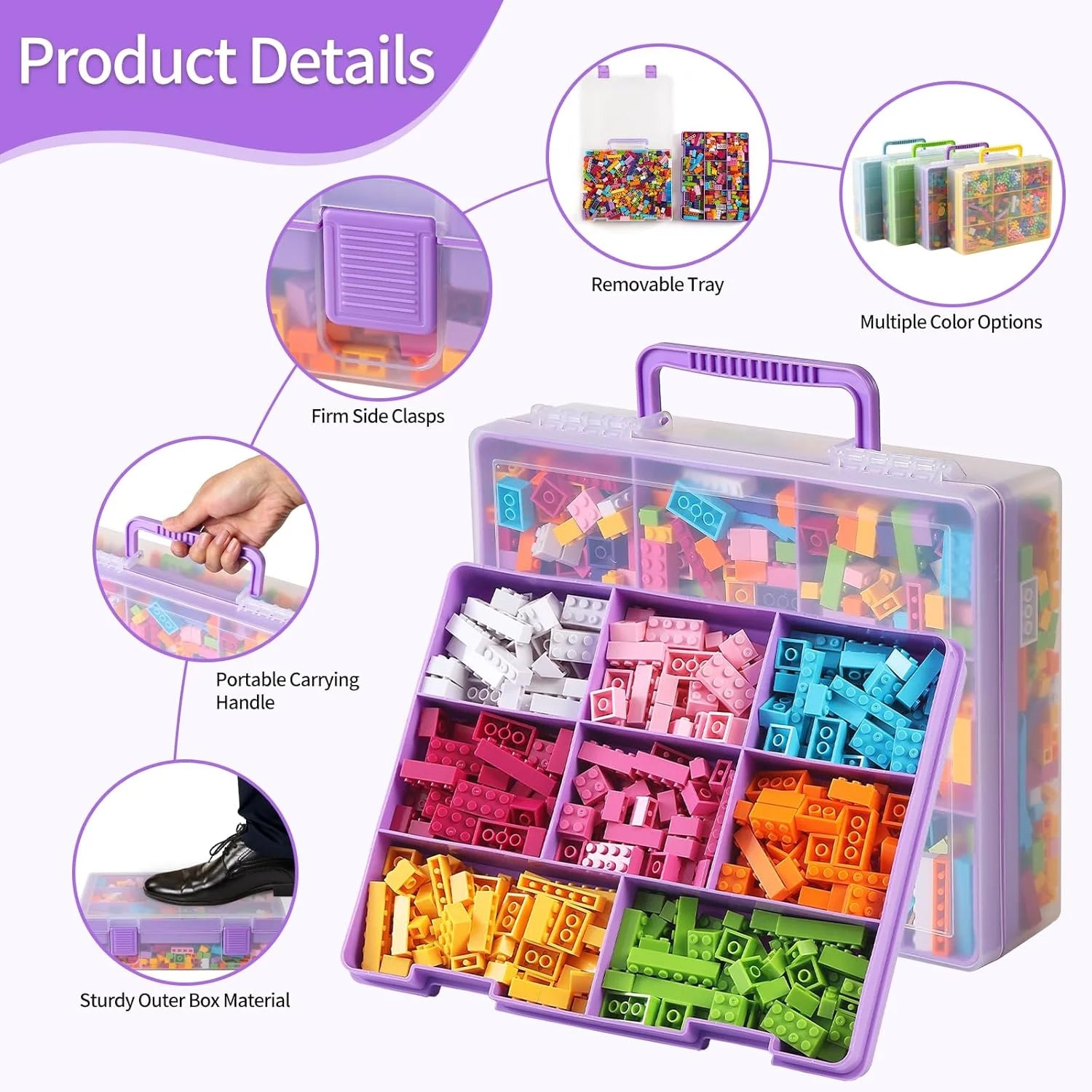 Douorgan Toy Storage Organizer for Lego Stackable Organizer Bins Portable Organizer Containers Storage Box Plastic Case for Bead Bracelet Making DIY Jewelry Nail Charms (Blue) – Stackable Organization for Streamlined Everyday Routines