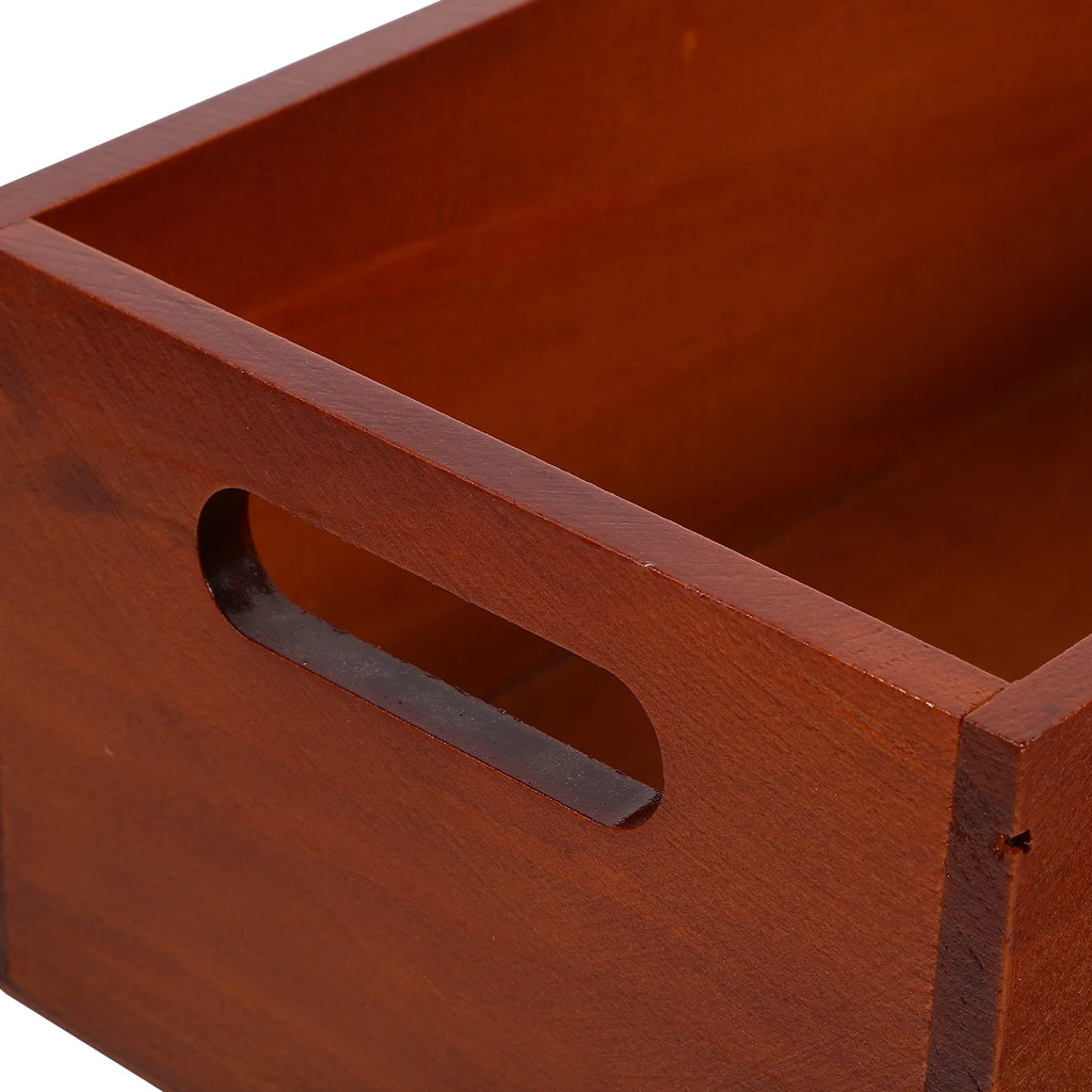 Monitor Stand Cube Storage Wooden Storage Box Office 26.00X16.00X11.00CM Brown – Natural-Look Construction for Streamlined Everyday Routines
