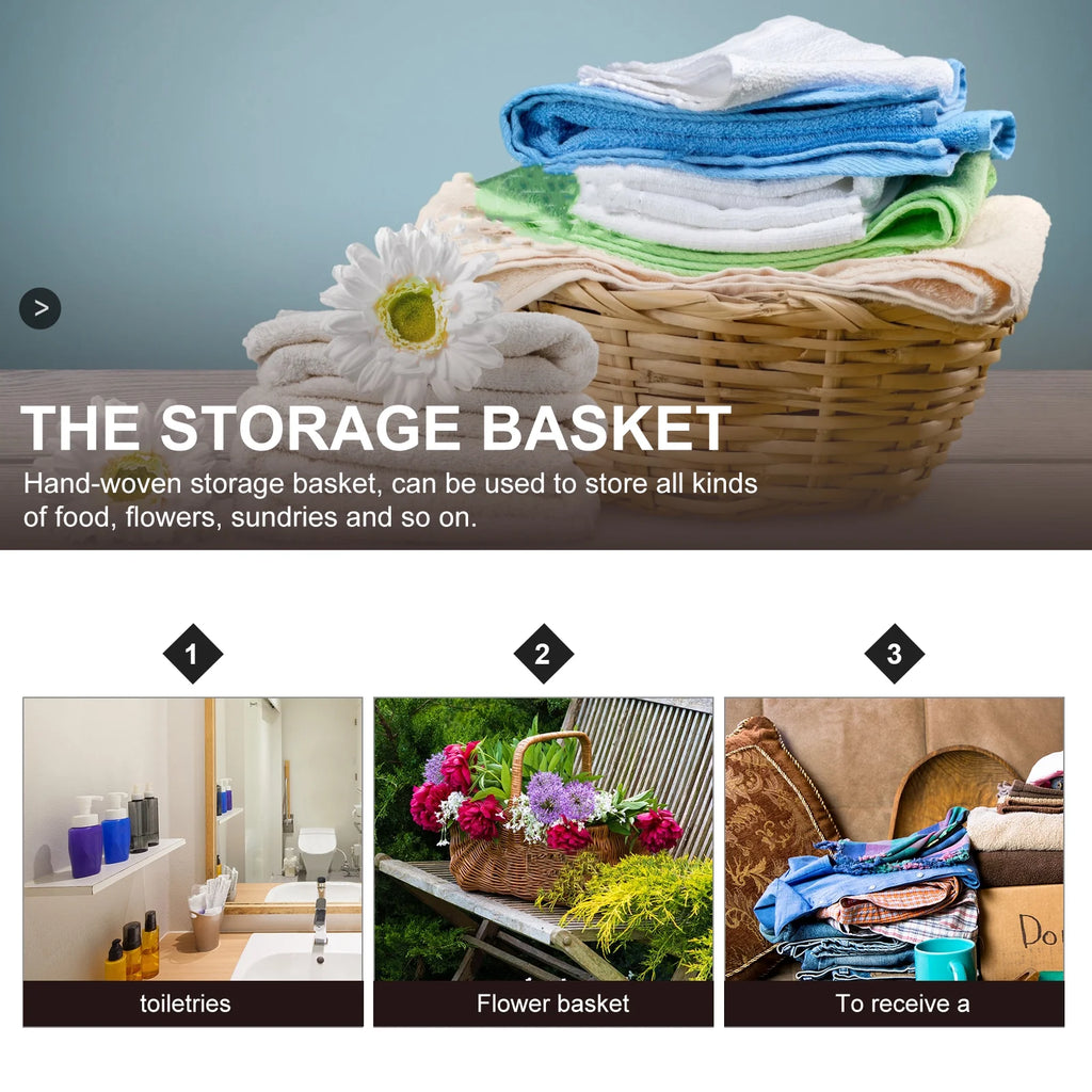 Straw Desktop Storage Box Pantry Basket Bins Hamper for Shelves with Lid Chocolate – Secure Lid Design for Streamlined Everyday Routines