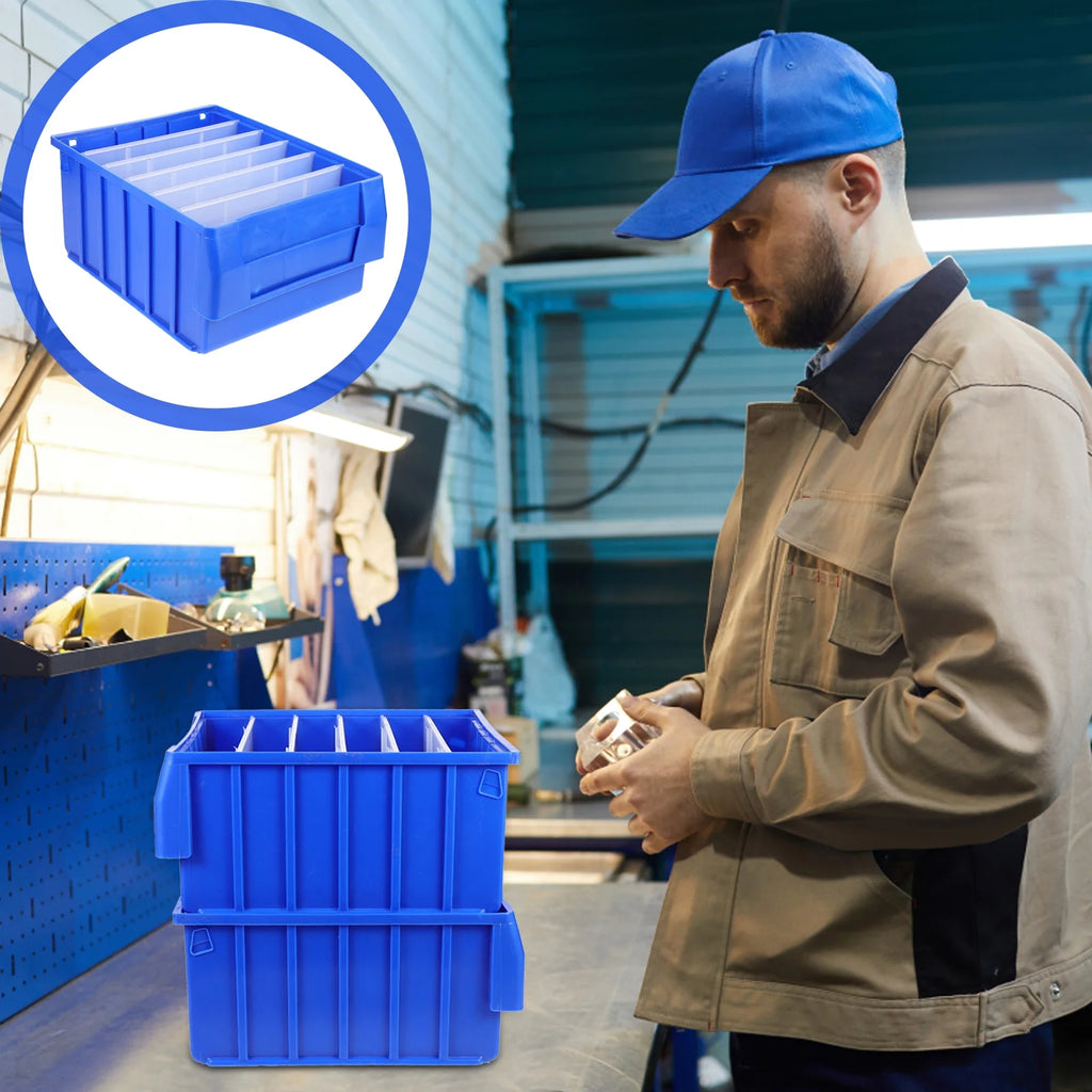 Parts Box Screw Partitions Design Blue Storage Container – Compartmented Organization for Streamlined Everyday Routines