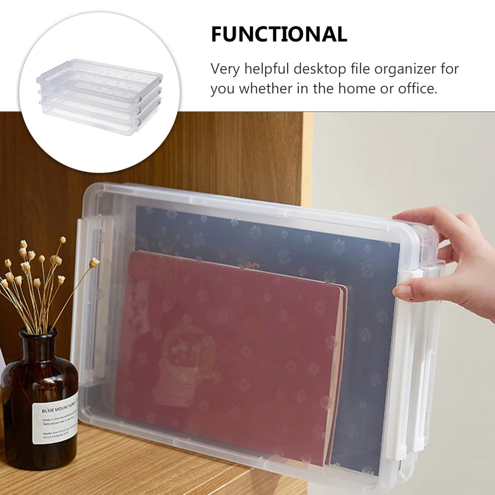 2pcs Multilayers Transparent Storage Box Clear Plastic Document Paper Filling Case – Clear-View Organization for Streamlined Everyday Routines