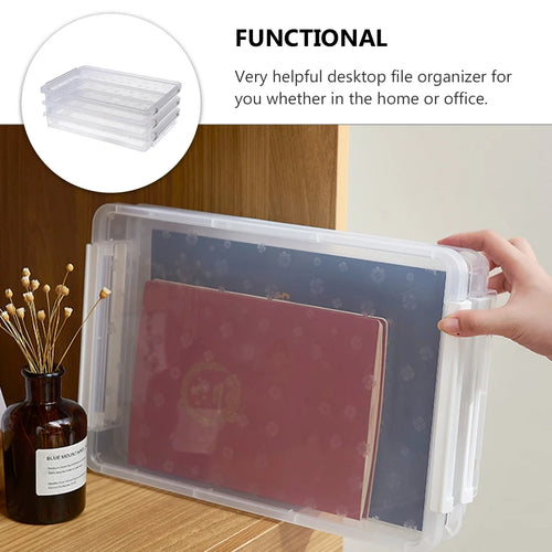 2pcs Multilayers Transparent Storage Box Clear Plastic Document Paper Filling Case – Clear-View Organization for Streamlined Everyday Routines