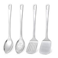 4 Pcs Cooking Utensils Set Stainless Steel Kitchen Utensils,Kitchen Tools Include Wok Spatula Serving Spoon,1 set * spatula set,Silver – Durable Stainless Steel Construction for Streamlined Everyday Routines