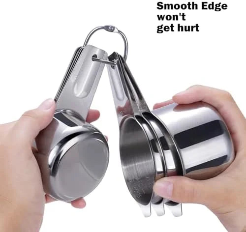 Measuring Cups 7PCS Stainless Steel Measuring Cups with a Storage Bag for Cooking & Baking Dishwasher Suitable – Durable Stainless Steel Construction for Streamlined Everyday Routines