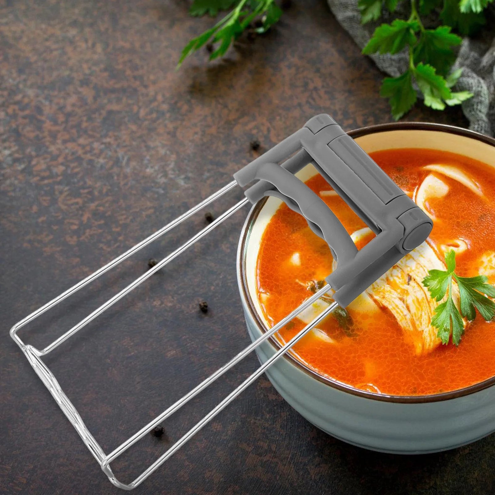 unbrandedKitchen Retriever Tongs Stainless Steel Plate Bowls Gripper Grey – Durable Stainless Steel Construction for Streamlined Everyday Routines