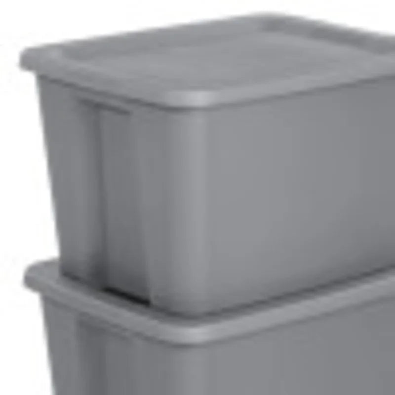 2-Pack 18 Gallon Heavy-Duty Plastic Storage Bins with Snap-On Lids - Durable Stackable Gray Organizers for Home Garage Pantry & Office - Space-Saving Rectangular Design with Reinforced Handles – Stackable Organization for Streamlined Everyday Routines
