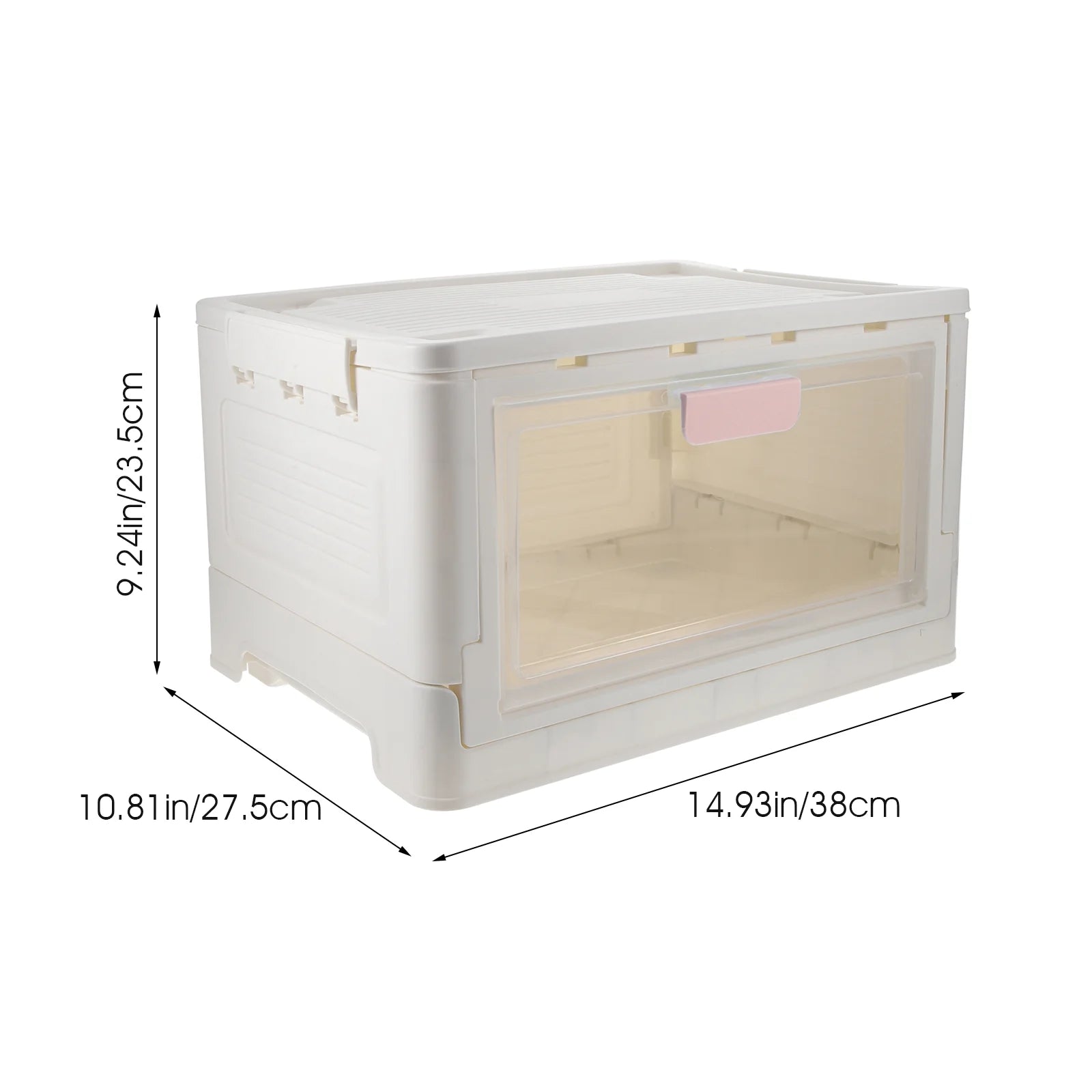 Storage Bins Boxes with Lids Heavy Duty Collapsible Crate Pink – Foldable Space-Saving Design for Streamlined Everyday Routines