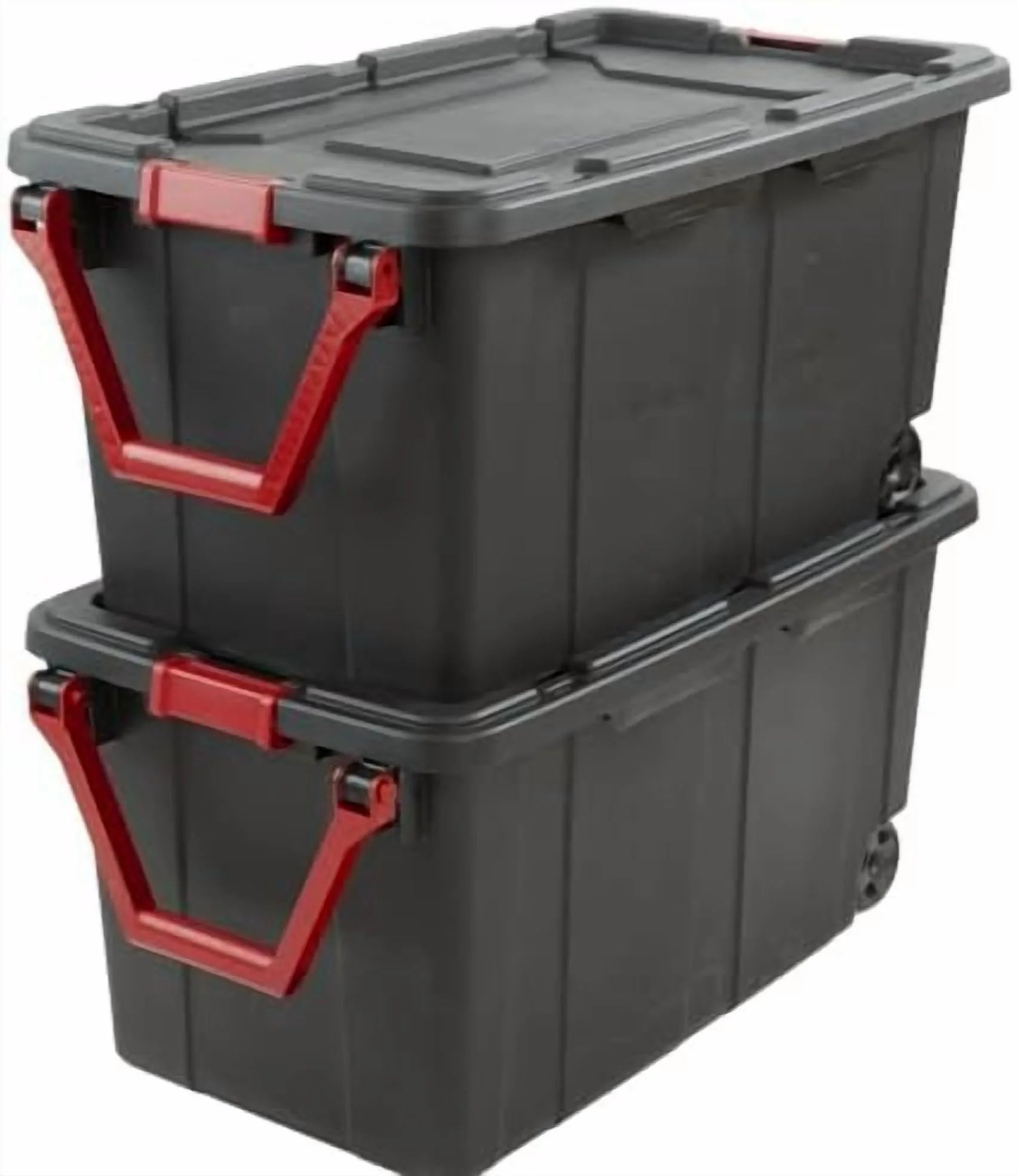 Black 40 Gallon Wheeled Plastic Storage Container with Handle 2 Pack$$Office – Convenient Carry Handles for Streamlined Everyday Routines