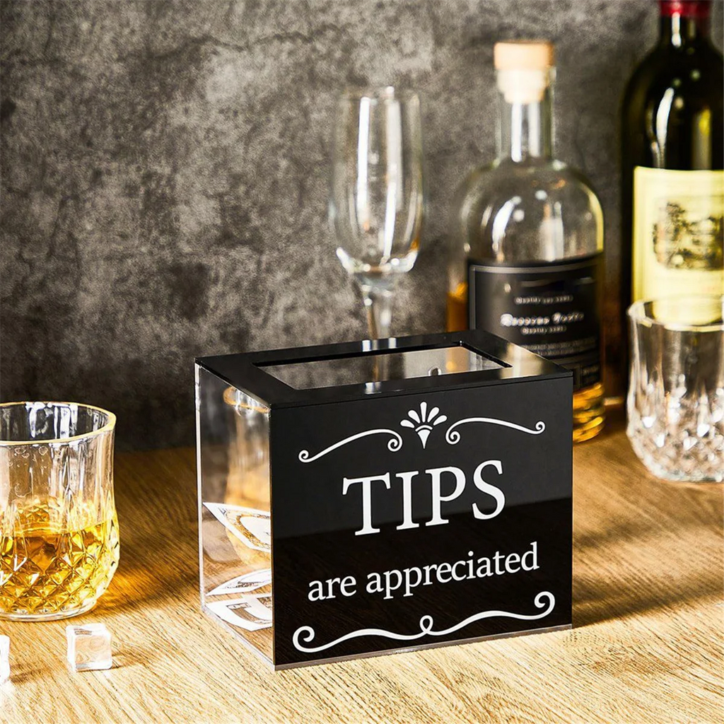 Tip Jars for Money Acrylic Cash Box Donation Bucket 6x4x5 Inch Storage Container Suggestion Raffle – Practical Home Organization for Streamlined Everyday Routines