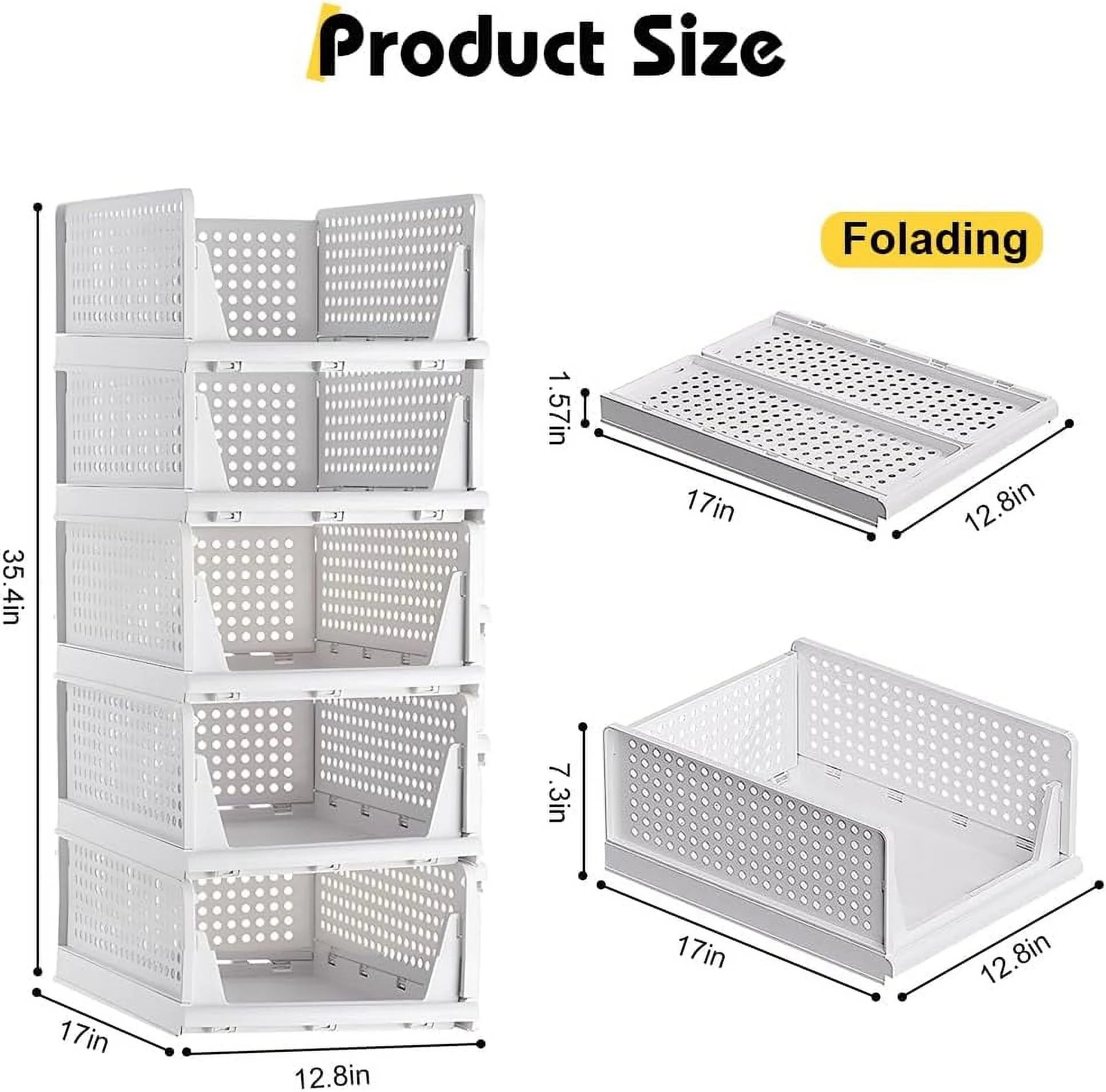 5 Pack Stackable Closet Storage Box,Closet Shelf Organizer and Storage Plastic Drawer Storage,Wardrobe Organizer Closet Organizers Storage Box for Cupboard Kitchen Office(5L) – Stackable Organization for Streamlined Everyday Routines