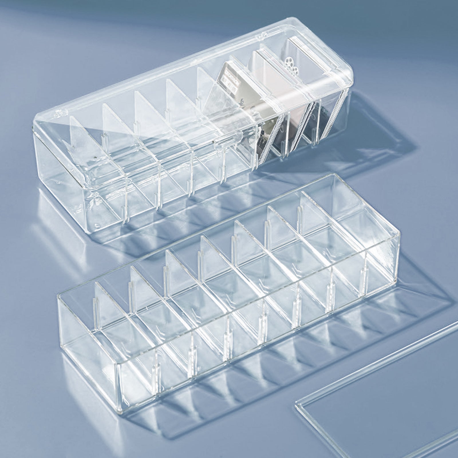 Card Game Business Cards Card Storage Box Travel 26X10X7.5CM Transparent – Clear-View Organization for Streamlined Everyday Routines