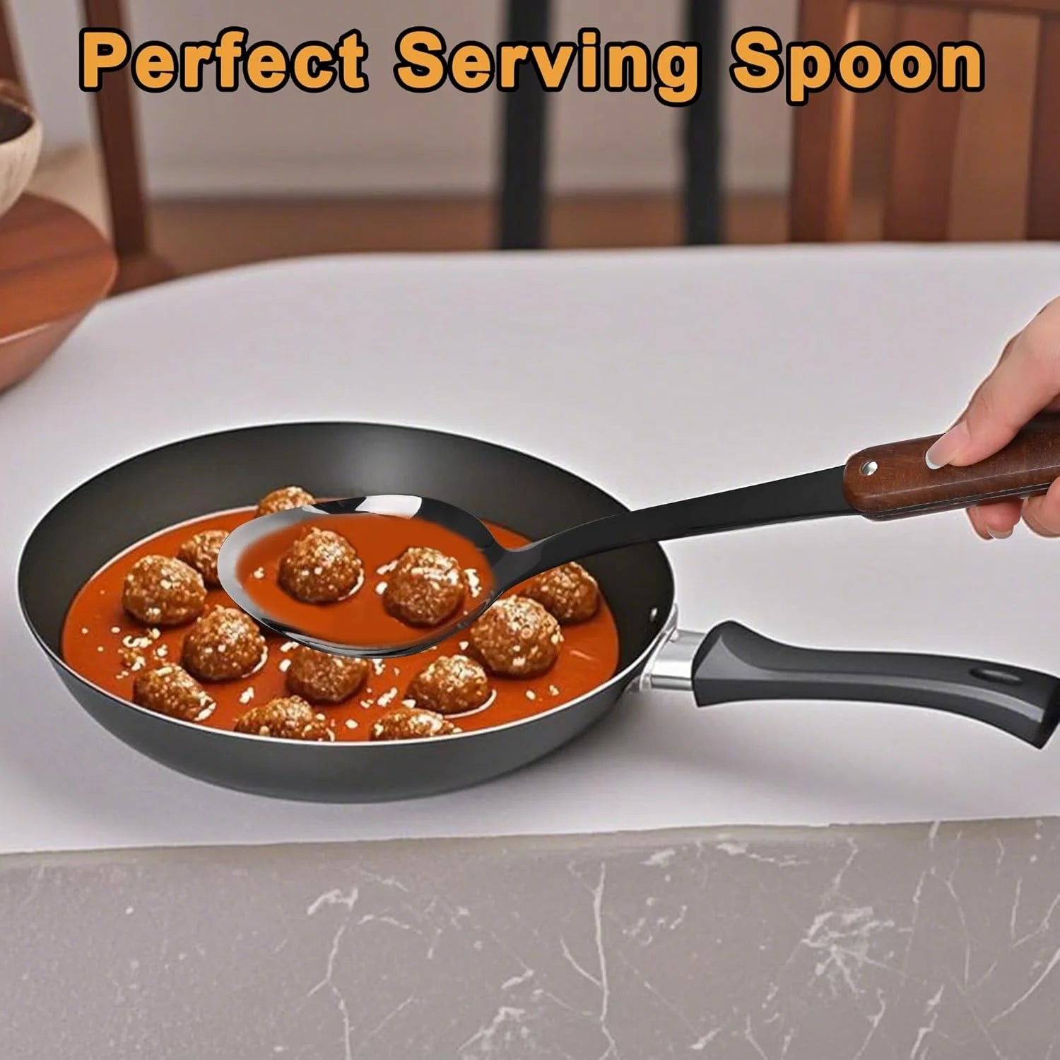 Stainless Steel Cooking Utensils Set Mirror Polished 6 Pieces Kitchen Utensils Set Kitchen Tools Set With Wooden Handle Non-Stick Heat Resistant,Dishwasher Suitable Easy to Clean – Convenient Carry Handles for Streamlined Everyday Routines