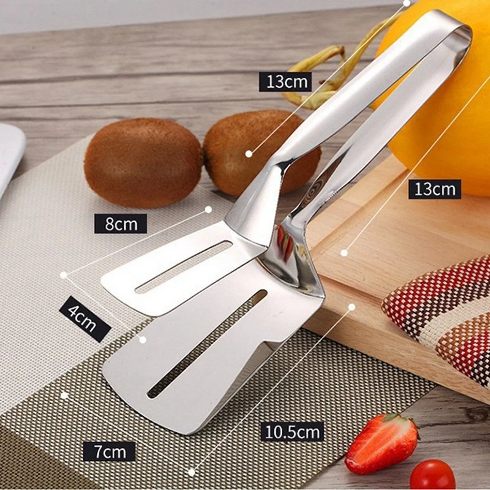 Stainless Steel Double-Sided Shovel Clip Stainless Steel Spatula Kitchen Tongs,Grill Clamp Flipping Spat – Durable Stainless Steel Construction for Streamlined Everyday Routines
