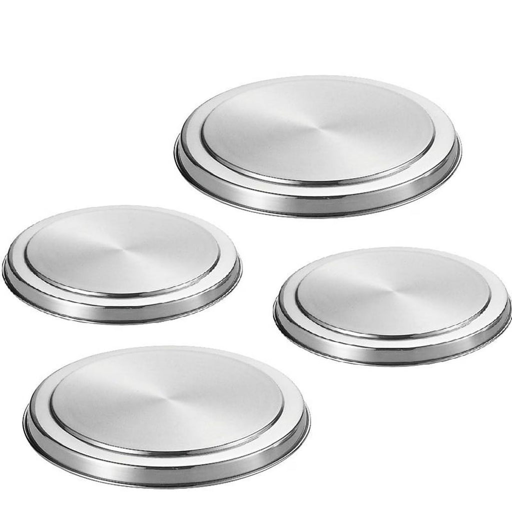 4Pcs Stainless Steel Hob Covers Stove Plate Top Cooker Protector Kit Set Utensils 17/21CM Kitchen Accessories – Durable Stainless Steel Construction for Streamlined Everyday Routines