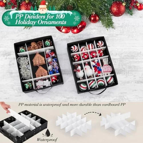 Christmas Ornament Storage Containers -Holds Up to 100 Holiday Ornaments with 5 Removable Trays Large Storage Box with Clear Covered Top & Sturdy Handles – Clear-View Organization for Streamlined Everyday Routines