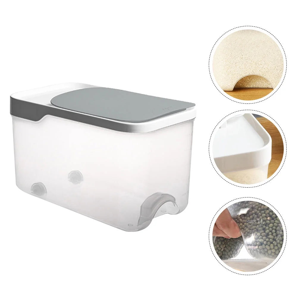 20 Catties Rice Storage Box Jar Cereal Container Dispenser Office Grey – Practical Home Organization for Streamlined Everyday Routines