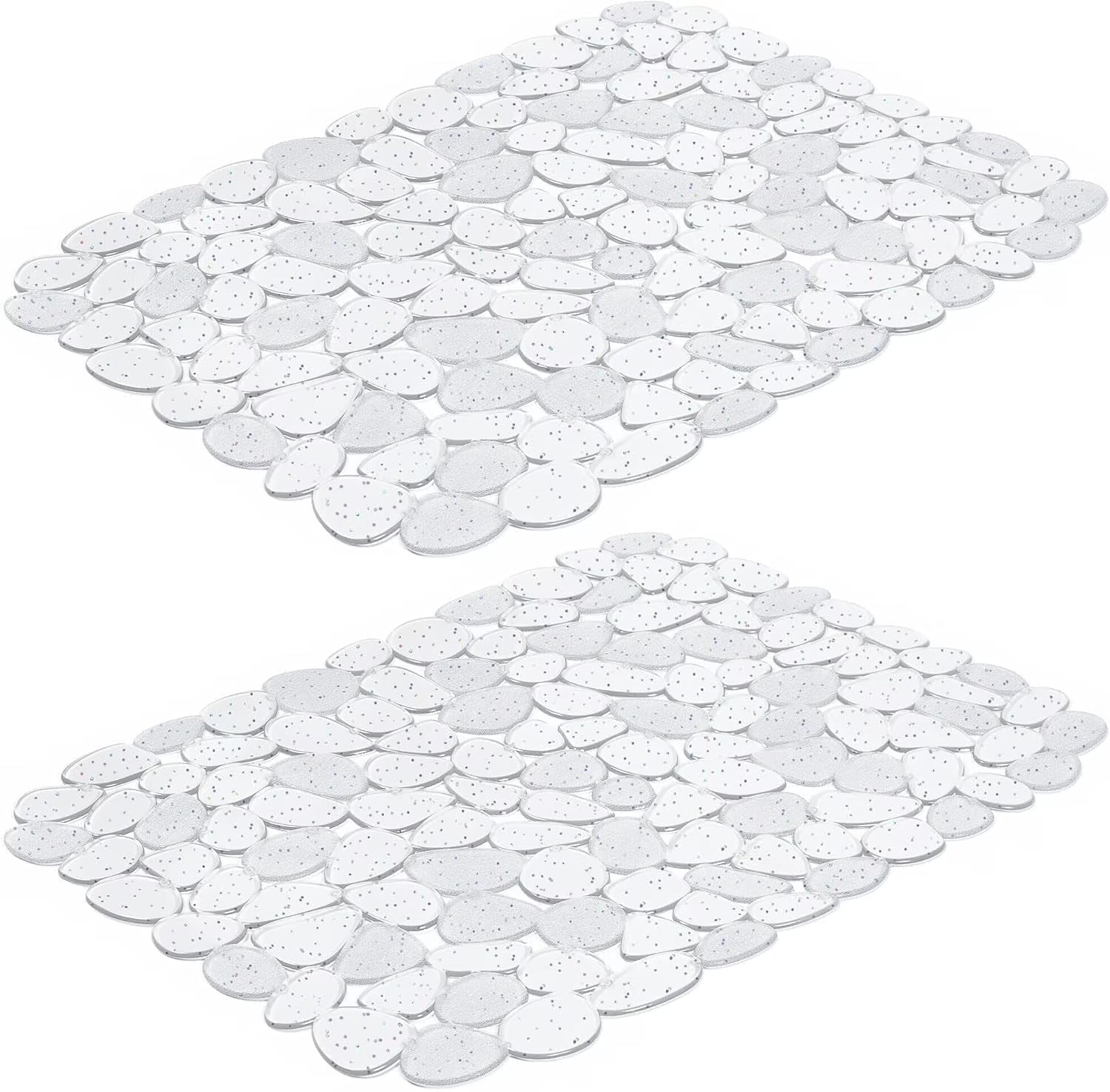 Bligli Pebble Sink Mat 2-Pack - PVC Kitchen Protector for Stainless Steel/Ceramic Dish Drying Mat for Dishes 15.7" x 11.8" Bling Clear – Clear-View Organization for Streamlined Everyday Routines