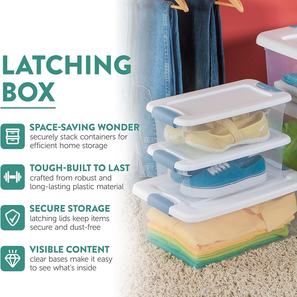 12-Pack Latching Box Stackable Storage Bins with Lids Clear Plastic 6 Quart – Stackable Organization for Streamlined Everyday Routines