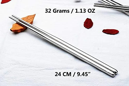 Stainless Steel Chopsticks Metal Reusable Dining Chopsticks 10 Pairs$$Home Decor Kitchen & Other – Durable Stainless Steel Construction for Streamlined Everyday Routines