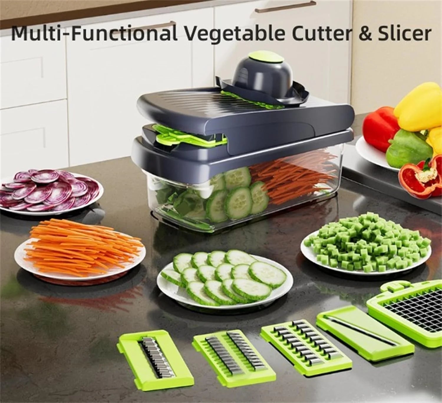 14Pcs Multi-Functional Vegetable Cutter & Slicer Trendgolden Food Chopper Stainless Steel Blades Kitchen Gadgets & Accessories (Pink) – Durable Stainless Steel Construction for Streamlined Everyday Routines
