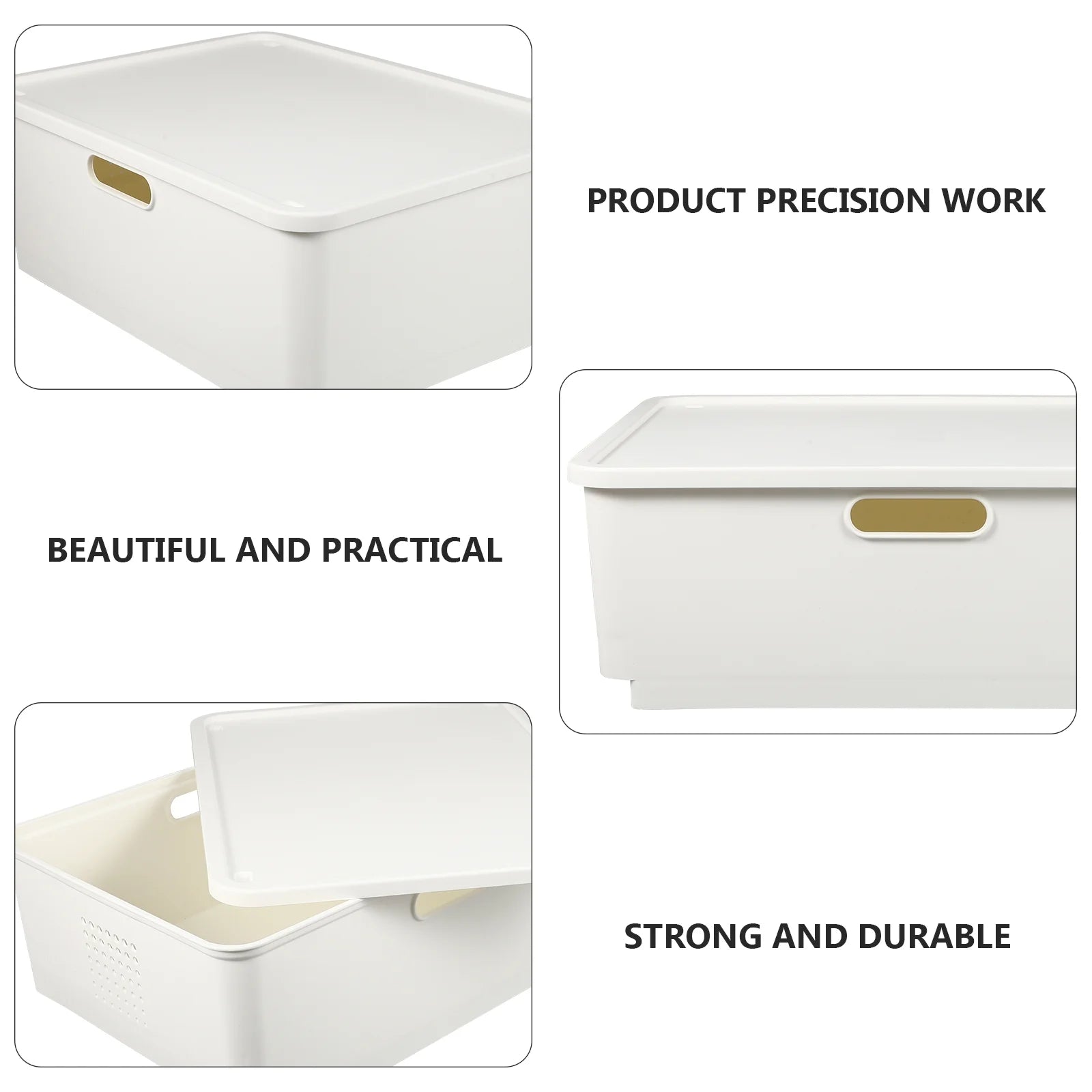 Japanese Storage Box Kitchen Shelves Basket Containers with Lids White – Everyday Household Format for Streamlined Everyday Routines