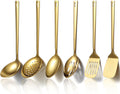 Gold Kitchen Utensils Set 6pcs Titanium Plating Stainless Steel Cooking Utensils Set Heavy Duty Kitchen Tools Spatulas Set Home Essentials Kitchen Gadgets Accessories – Durable Stainless Steel Construction for Streamlined Everyday Routines